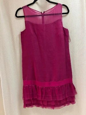 Giambattista Valli Pink Ruffle Hem Dress Size 38 XXS Made in Italy - Image 1 of 4