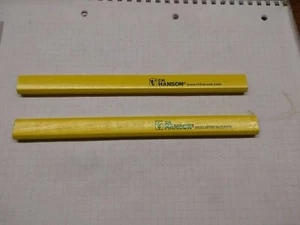 C H HANSON FLAT CARPENTER PENCILS YELLOW X2 of. free postage - Picture 1 of 3