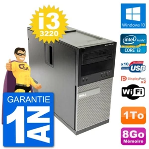 PC Tour Dell 7010 Intel Core i3-3220 RAM 8Go Disque Dur 1To Windows 10 Wifi - Photo 1/3