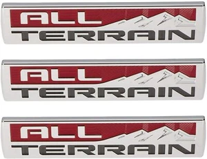 3x All Terrain Emblem 3D badge Door Tailgate Replacement for Truck Sierra Chrome - Picture 1 of 4