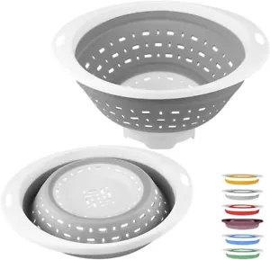 Collapsible Colander and Strainer, 5 Quart(1.25 gal), Heavey Duty Kitchen Draine - Picture 1 of 6