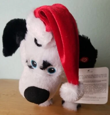 Gemmy Industries DALMATION DOG Christmas Santa Cap DANCING to Jingle Bells 8" - Image 1 of 4