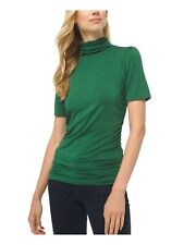 Michael Kors Womens Green Short Sleeve Turtle Neck Top Size XS
