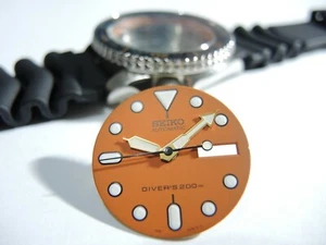 NEW ORANGE CASE KIT,CROWN,DIAL,HANDS,STRAP AUTOMATIC DIVERS SKX011J (7S26-0020) - Picture 1 of 7
