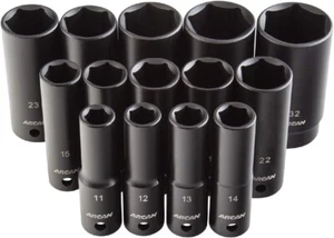 ARCAN TOOLS 1/2 Inch Drive Deep Impact Socket Set, Metric, 11mm - 32mm, Cr-V, 14 - Bild 1 von 5