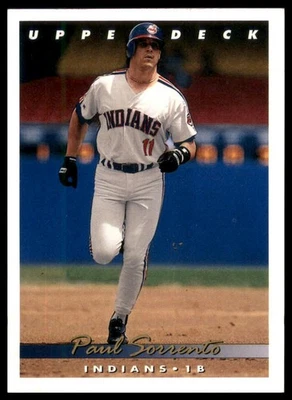 1993 Upper Deck #196 Paul Sorrento Cleveland Indians Baseball - Image 1 of 2