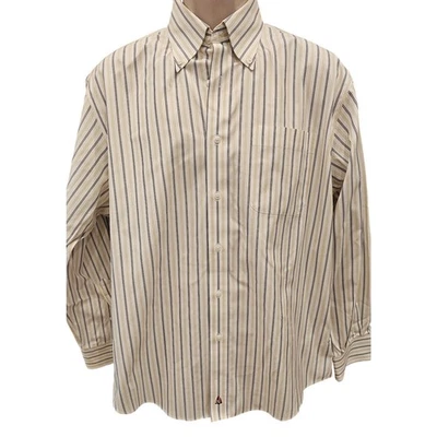 Винтажная желтая полосатая рубашка Nautica без складок с длинным рукавом 16,5–33  - Изображение 1 из 4