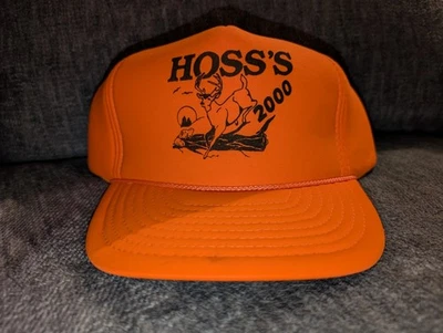 Sombrero de colección Hoss's 2000 con cierre a presión de espuma, ¡gorra de caza naranja brillante! ¡Nuevo! Foto 1 de 3