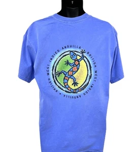 TEE123 T-Shirt "Yin Yang Gecko"(L) Peri Anguilla BWI New No Label - Picture 1 of 4