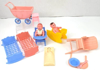 12 piezas muebles vintage de renovación para casa de muñecas 2 defectos para orinal de bebé silla alta Foto 1 de 4