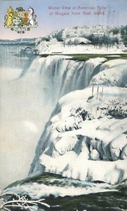 Winter View of American Falls of Niagara from Goat Island Ontario 1921 Postcard - Picture 1 of 2