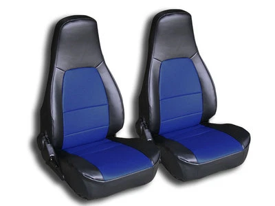para MAZDA MIATA 1990-1997 IGGEE A MEDIDA 2 FUNDAS DE ASIENTO DELANTERAS NEGRO/AZUL Foto 1 de 4