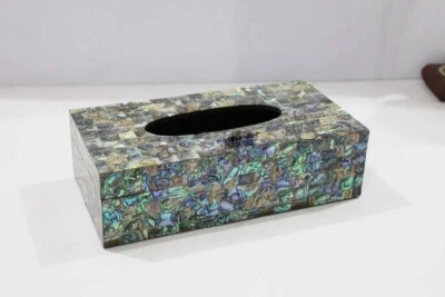 6"x10'' Pauashell Inlay Tissue Box Mosaic Inlay Restaurant Decor Christmas Gift - Imagem 1 de 4