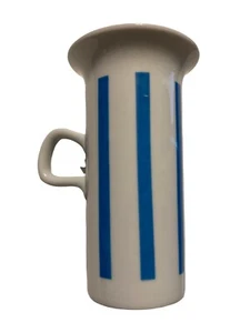 LaGardo Tackett Schmid Blue & White Stripe 4.75" Vintage Cup MCM ~ SMALL CHIP - Picture 1 of 6