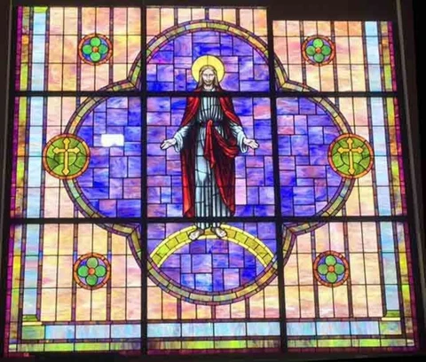 15 Foot Religious Stained Glass Window, Virginia Church Salvage, 15' x 15' Cover