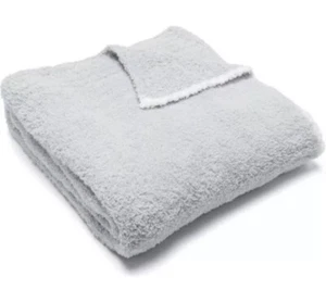 LAST ONE! OCEAN BLUE/WHITE BAREFOOT DREAMS® CozyChic™ Throw Blanket-45x60-NWT - Picture 1 of 5