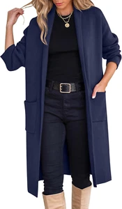 Women'S Cardigan Long Sweater Oversized Open Front Knit Duster Coat 2024 Trendy - Picture 1 of 9