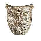 Mercury Glass Owl Candle Silver 8.1 oz Fall Autumn Halloween Decor No Scent