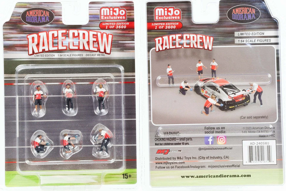 1:64 American Diorama Mijo Figurine Race Crew - 6 Figurine Limitate - Immagine 1 di 1