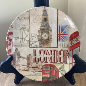 Around The World London UK Decorative Plate England 8” Crackle Barrel Collection - Picture 1 of 3