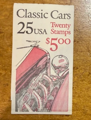 U.S. Scott #2385a Booklet Classic Cars  (20) 25c Stamps - Unopened Booklet - MNH - Image 1 of 2