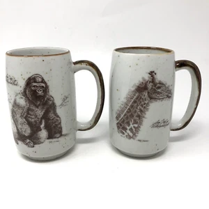 San Diego Zoo Wild Animal Park Gorilla Giraffe GrandMugs Steins Otagiri (2) - Picture 1 of 19