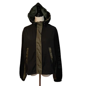 Jaggad Size M Black Olive Green Lafayette Zip Front Hooded Activewear Jacket NWT - Picture 1 of 8