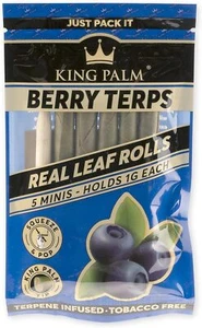 King Palm | Mini Size | Berry Terps | Organic Prerolled Palm Leafs | 5 Rolls - Picture 1 of 9