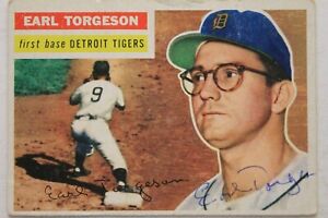 Earl Torgeson (d.1990) Tigers 1956 Topps #147 Autographed Signed RARE Card
