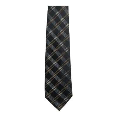 Corbata vintage Michael Kors 100 % seda negra marrón gris Argyle diamante trabajo Foto 1 de 4