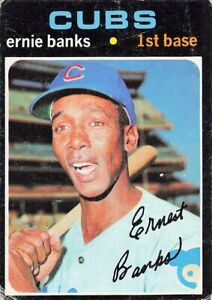 ERNIE BANKS 1971 TOPPS Baseball Card #525 GOOD
