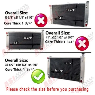 3-Row Radiator Fit 1988-97 Chevy GMC Truck C/K 1500 2500 3500 5.0 5.7L V8 ASI — 第 1/4 张图片