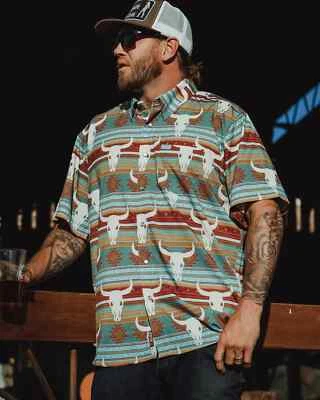 Dixxon Flannel "Tolleson" Men's 2XL XXL Party Shirt Western Pearl Snap Aztec - Image 1 of 4