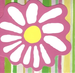 Spring Pink & White Daisy Daisies Stripe Stripes Blank Inside Hallmark Card - Picture 1 of 3