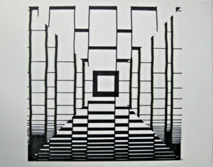 Stephen Robin (1944-2018) Tuschezeichnung geometrische Designs für einen Eisengrill um 1996 - Bild 1 von 2