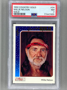 1992 Sterling Country Gold #34 Willie Nelson Gold PSA 7 - Pop 4 - 8 Higher (Musi