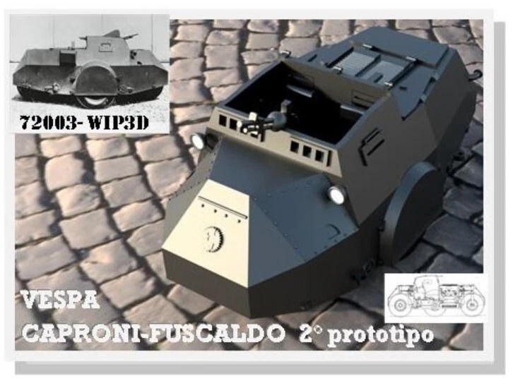 Vespa Caproni-Fuscaldo (2° prototipo) 72003 Resin Kit WIP3D - Immagine 1 di 2