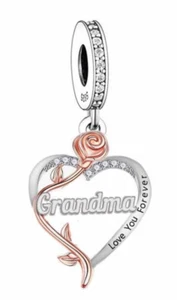CLOSING DOWN SALE, New Sterling silver Grandma Love You Forever Dangle Charm - Picture 1 of 2
