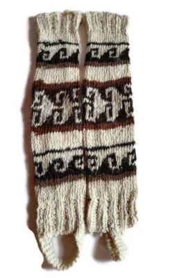 Aquecedores de pernas de lã tricotada montanhas andinas inverno quente - Imagem 1 de 4