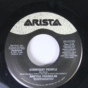 90'S Nm! 45 Aretha Franklin Everyday People / You Can'T Take Me For Granted On A - Picture 1 of 2