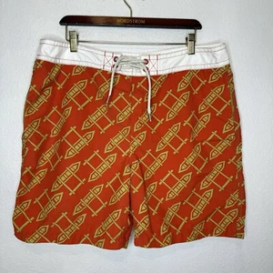 Reyn Spooner WIKI WA'A Men’s 36 Board Shorts Outrigger Print Swim Trunks - Picture 1 of 15