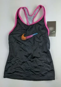 Nike Girls Tankini Swim Top, Black, Kids Small - Picture 1 of 2
