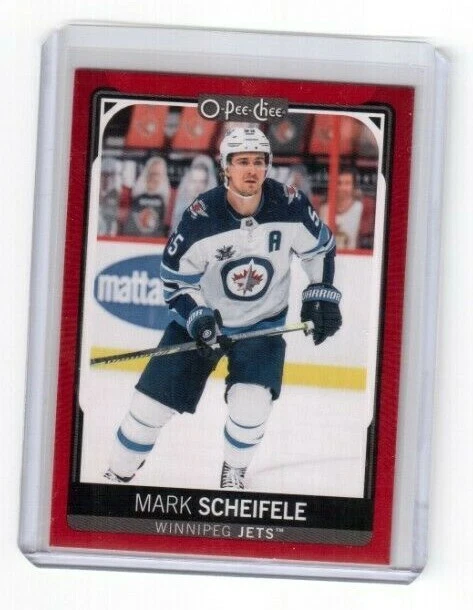 2021-22 O-Pee-Chee Red Border Base Card # 484 Mark Scheifele Winnipeg Jets (SP) - Image 1 of 2