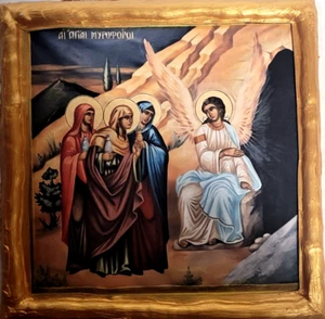 Sunday of The Myrrhbearer Women Byzantine Greek Eastern Orthodox Icon Plaque - Picture 1 of 6