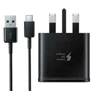 Adaptive Fast Charger Type-C USB Cable Samsung Galaxy S8 S9 S10 Note 8 9 A50 A70 - Picture 1 of 18