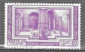 ITALIA. CIUDAD DEL VATICANO, 80c CONGRESO CRISTIANO, SELLO POSTAL COMO NUEVO .1938. - Imagen 1 de 1