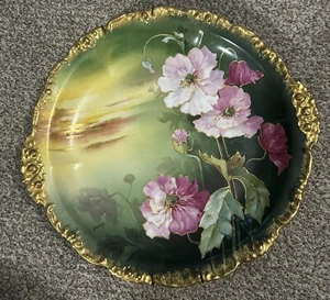 Plato para servir firmado por artista JP Limoges Francia festoneado en relieve - Imagen 1 de 9