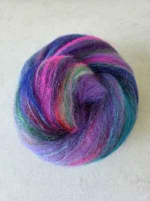 Wild Lavender Wool Art Batt 1.85 oz For Spinning Yarn  Corriedale Merino Icicle - Image 1 of 4