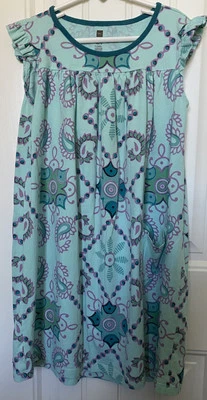 TEA COLLECTION Dress Sz 12, Ruffle Cap sleeves, Front Pocket, Pleats, Aqua, 12 - Image 1 of 4
