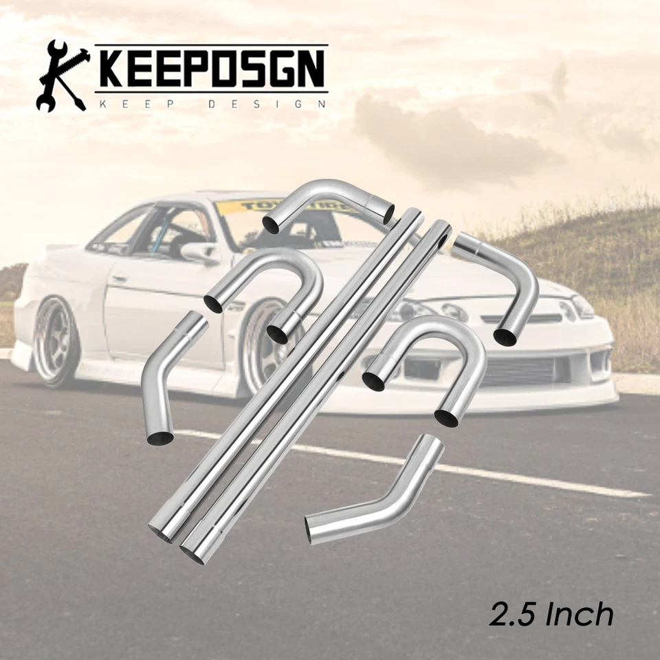 Exhaust Pipe Kit 2.5'' Stainless Steel Tubing Mandrel Straight for Lexus SC400 - Image 1 of 4